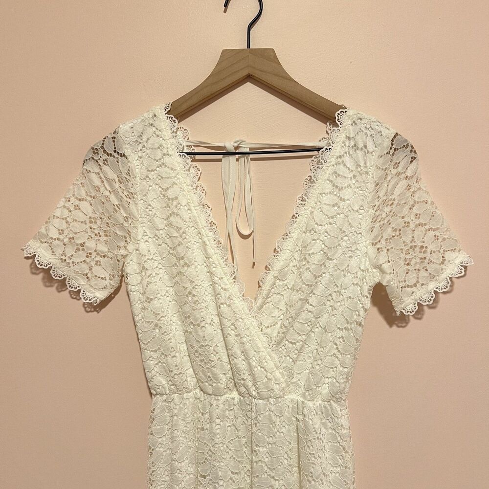 NWT Baltic Born Venice White Lace V Neck Romantic Maxi Dress Size XS - Picture 4 of 11
